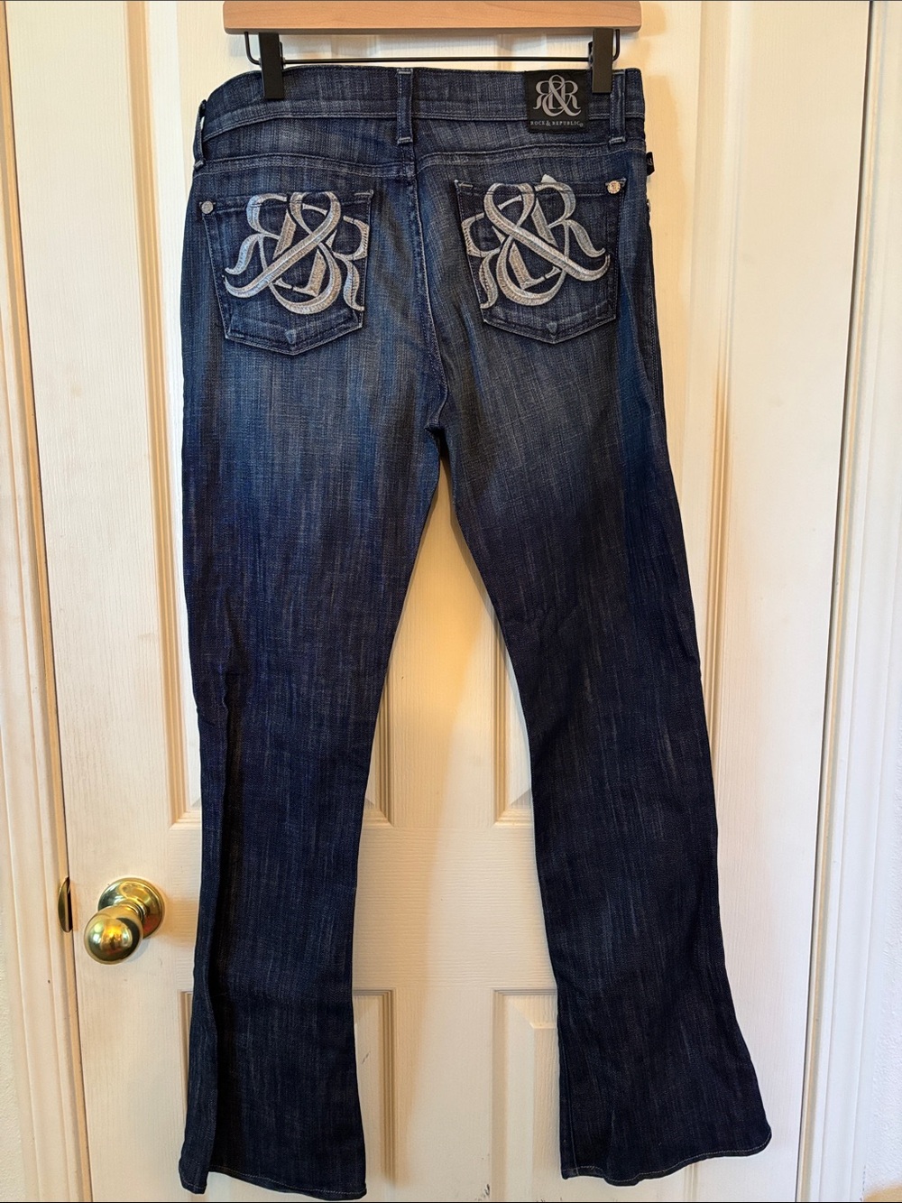 Rock & Republic Women’s Dark Blue Embroidered Jeans